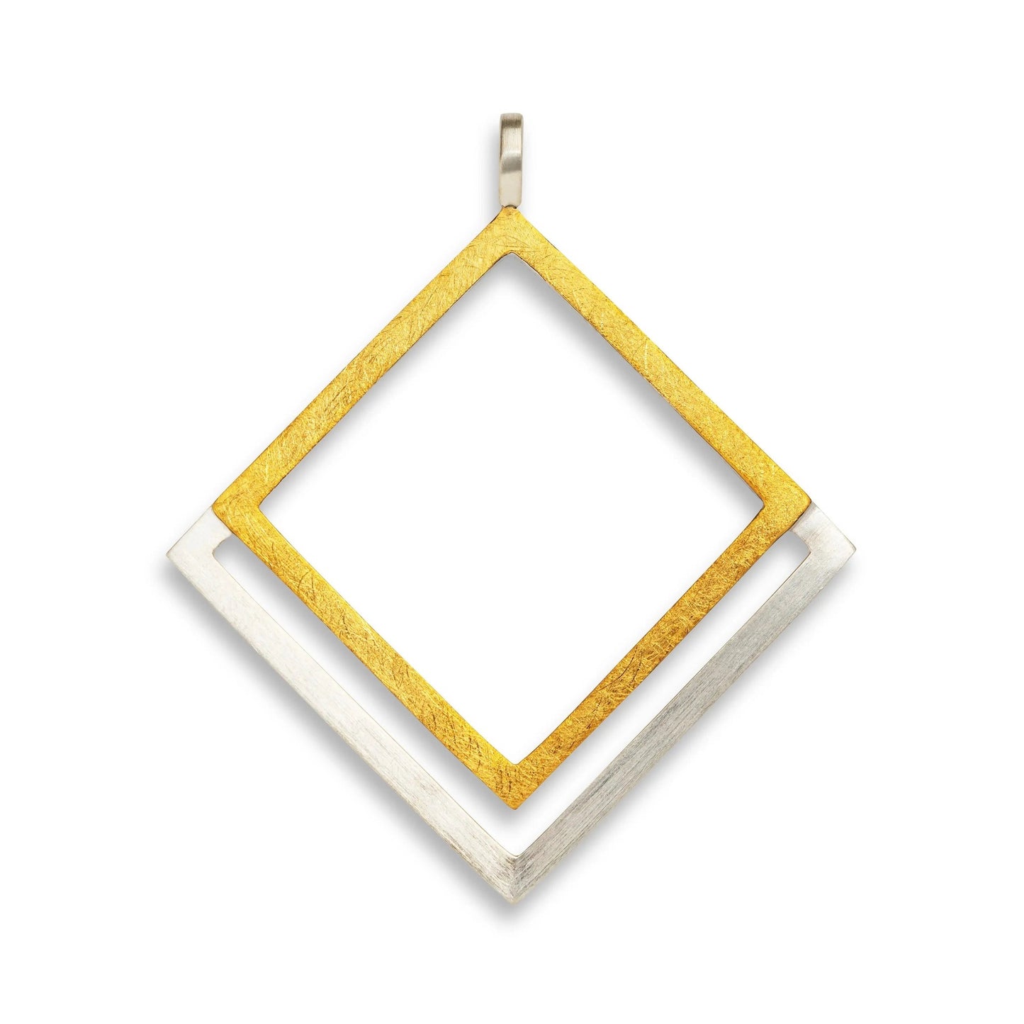 Manuela Carl Anhänger Bicolor Silber mit geometrischem Design in Gold und Silber. Edler Schmuck bei Bendixen-Braun – ideal für besondere Anlässe.