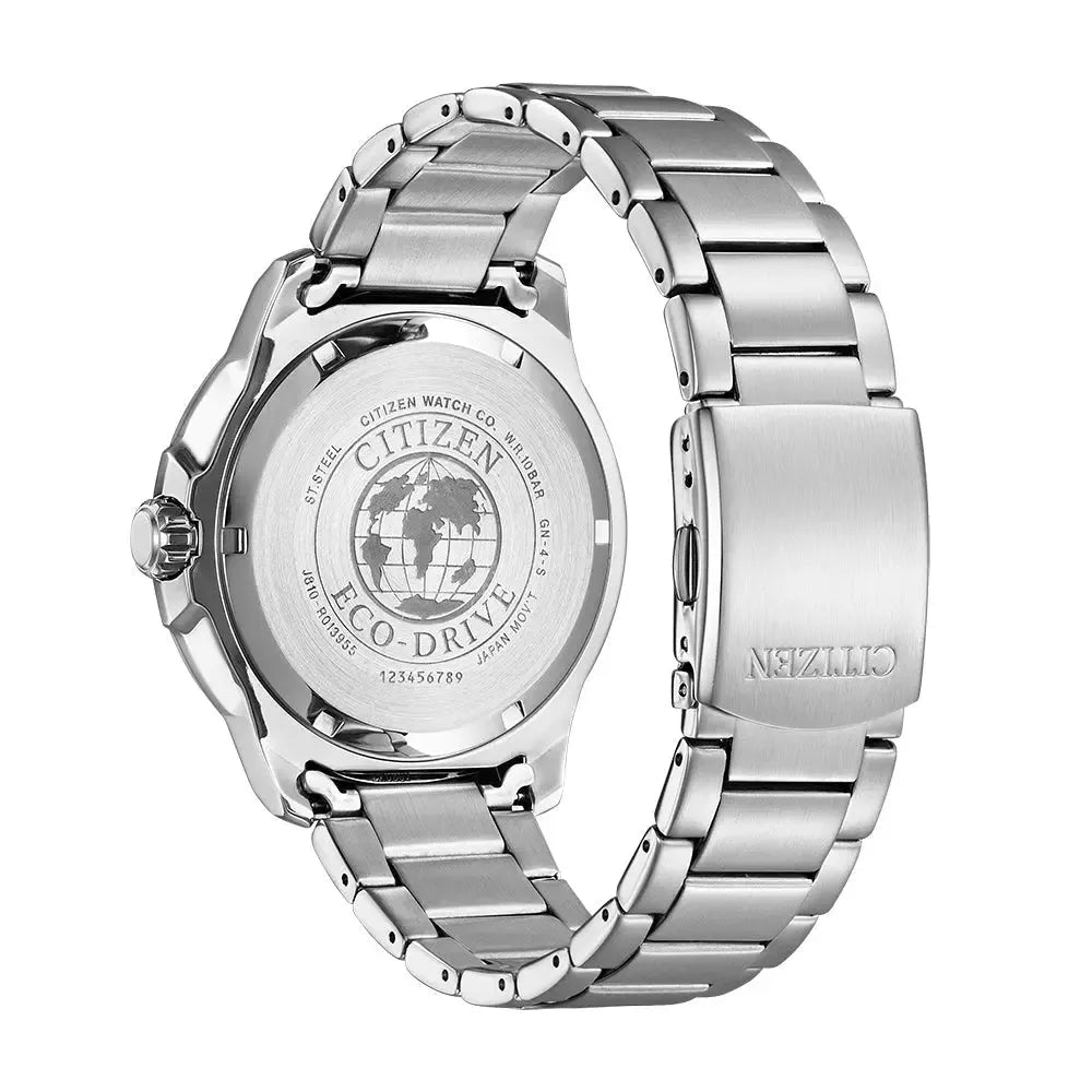 Citizen Herren-Solaruhr Edelstahl mit blauem Zifferblatt.