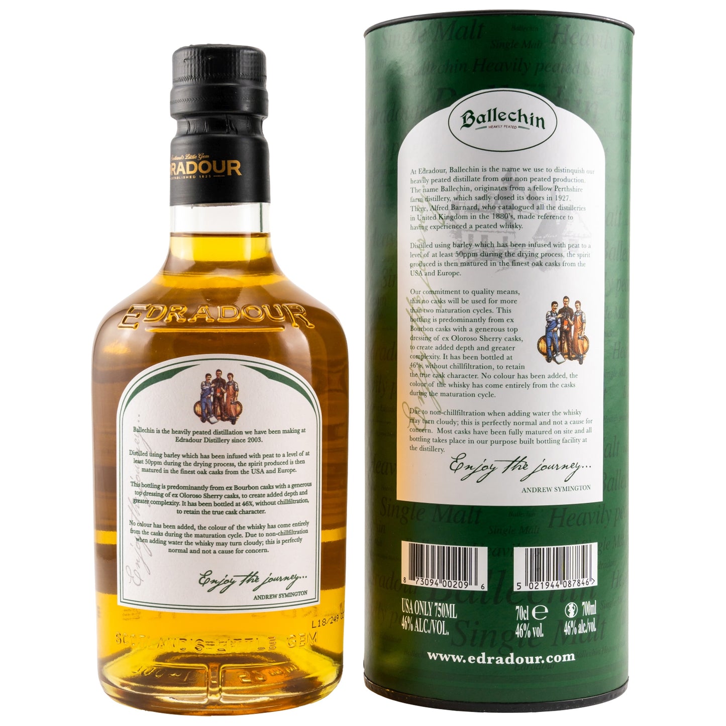 Ballechin 10 Jahre Heavily Peated 0.7L Hinten Bendixen-Braun – Dein Fachgeschäft für Zigarren und Spirituosen in Augsburg