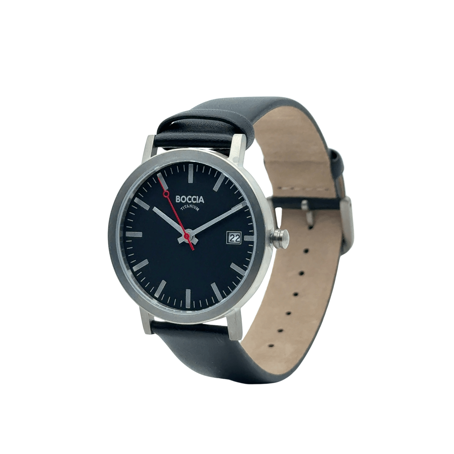 Boccia 3670-01 Quarz Titanuhr im Bahnhof-Stil Schwarz Front Bendixen-Braun Uhren Augsburg