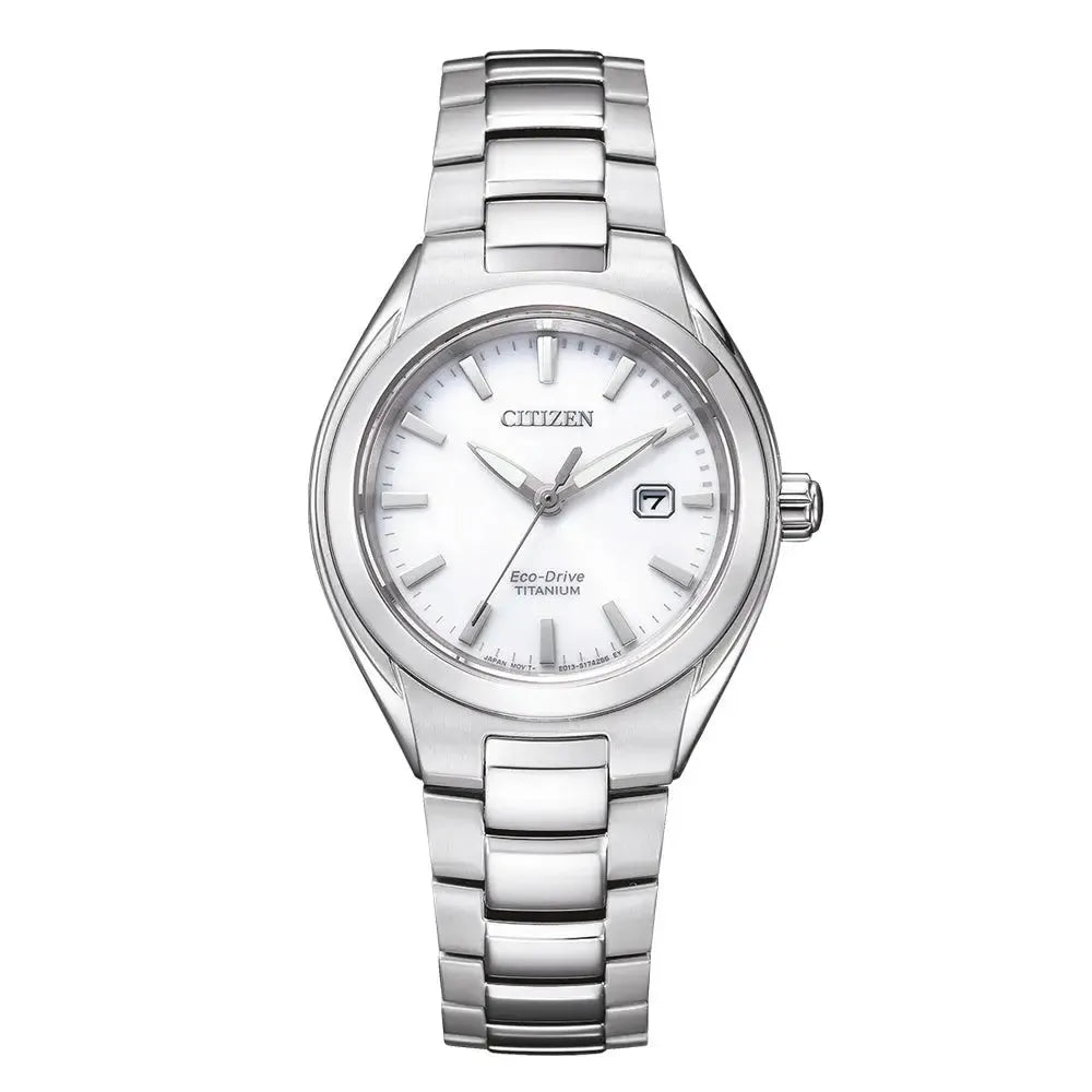 Citizen Women's Quartz Solar Watch White with Super Titanium