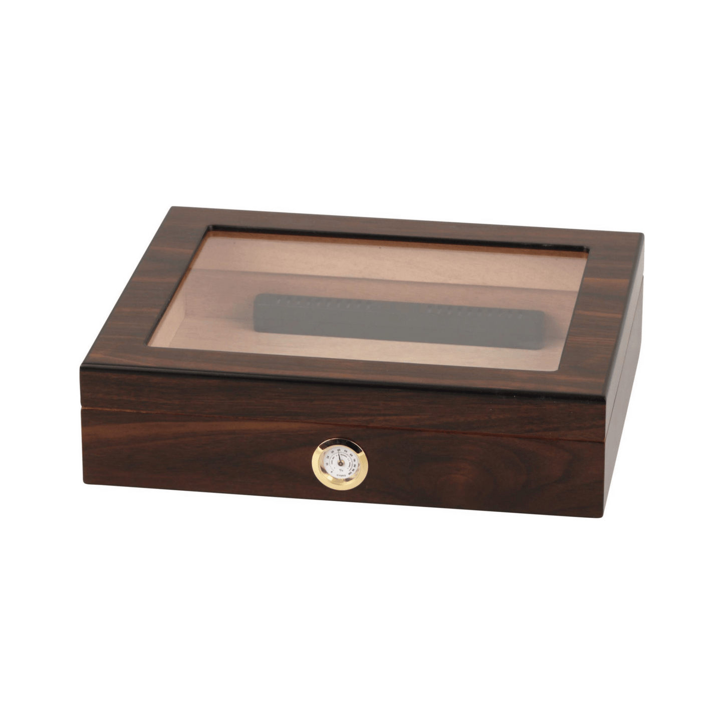 Humidor Glasdeckel für ca. 20 Zigarren Walnut Finish Bendixen-Braun Zigarrenzubehör und Zigarren Augsburg und Online