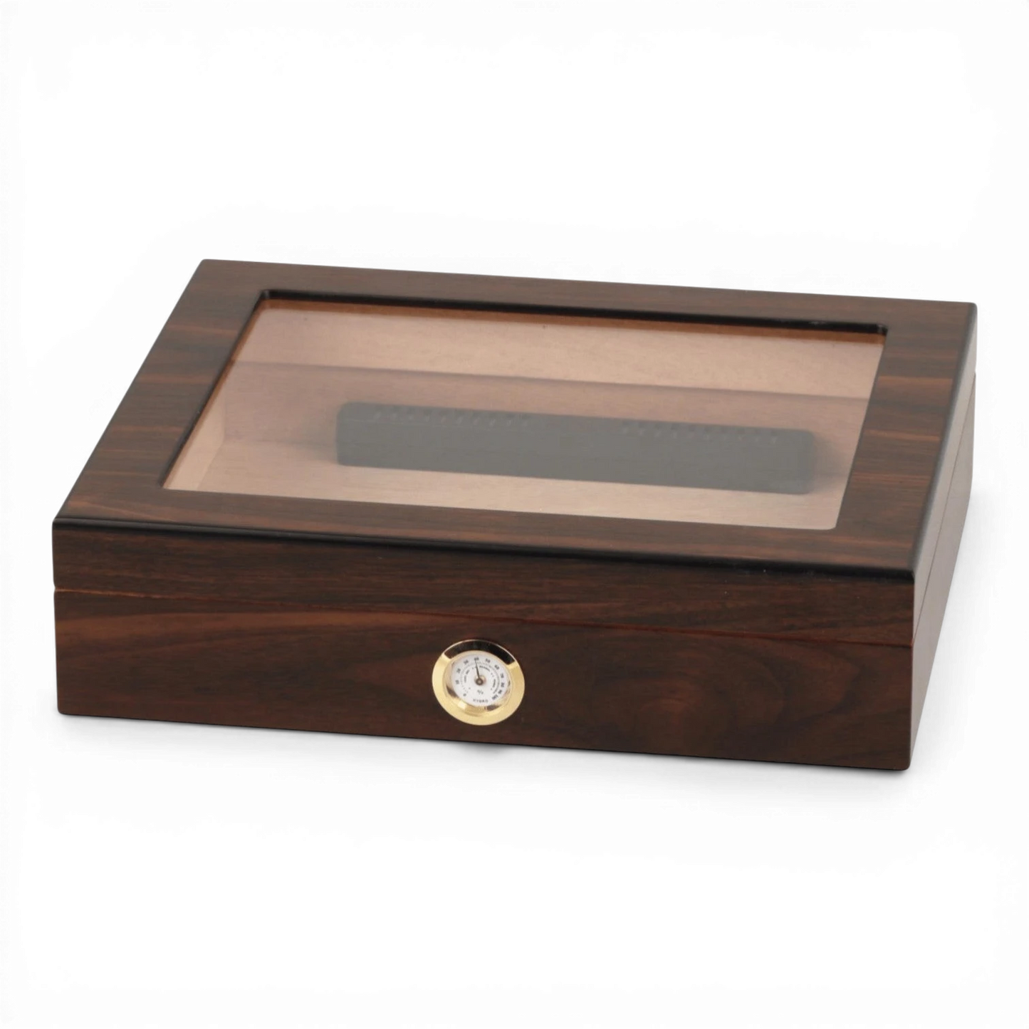 Humidor Glasdeckel für ca. 20 Zigarren Walnut Finish Bendixen-Braun Zigarrenzubehör und Zigarren Augsburg und Online