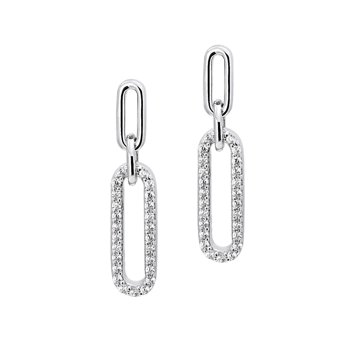 Yvette Ries Ohrhänger aus rhodiniertem Silber mit funkelnden Zirkonia-Steinen. Eleganter Schmuck für besondere Anlässe bei Bendixen-Braun.