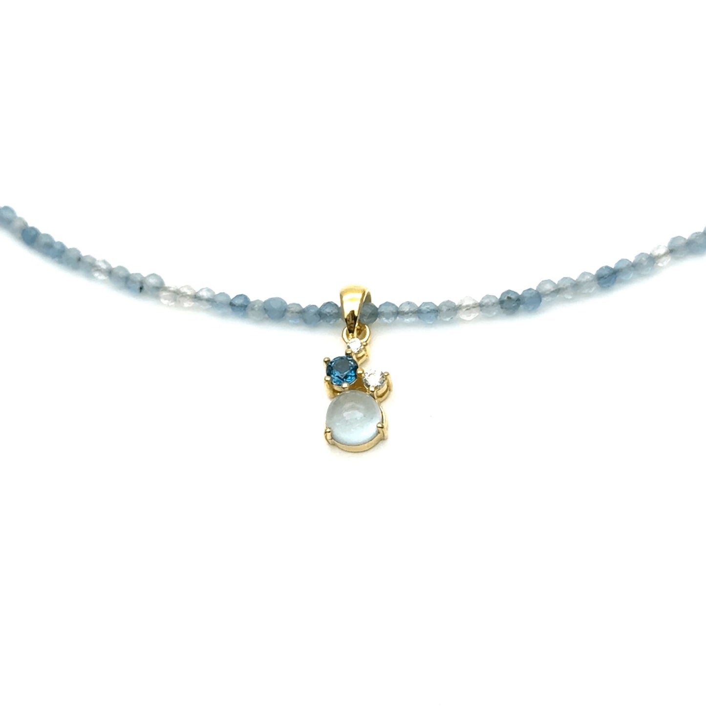 Yvette Ries Steinkette Topas Sky Blue Anhänger Bendixen-Braun – Dein Juwelier in Augsburg Schmuck