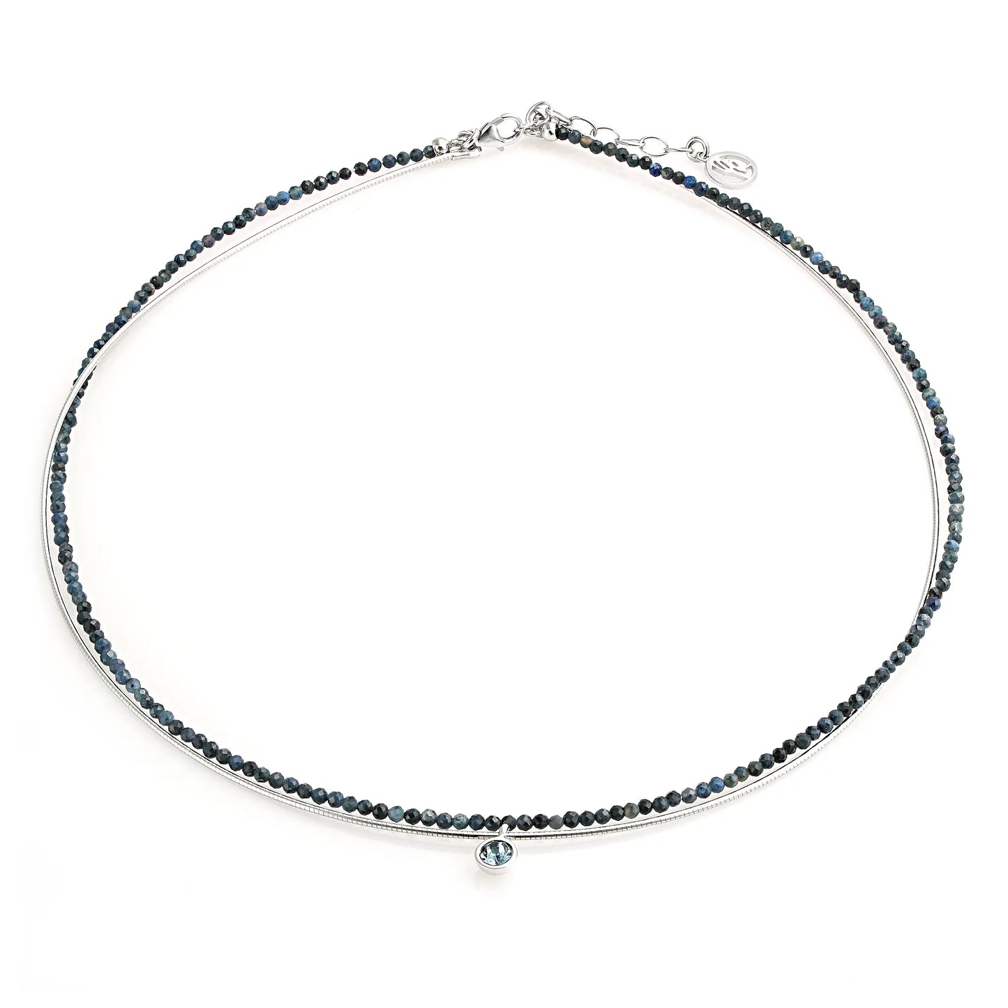 Yvette Ries Steinkette denim blue, Kette 925 zweifach – elegante Farbenvielfalt in stilvollem Design, bei Bendixen-Braun, Deinem Juwelier für Schmuck in Augsburg.