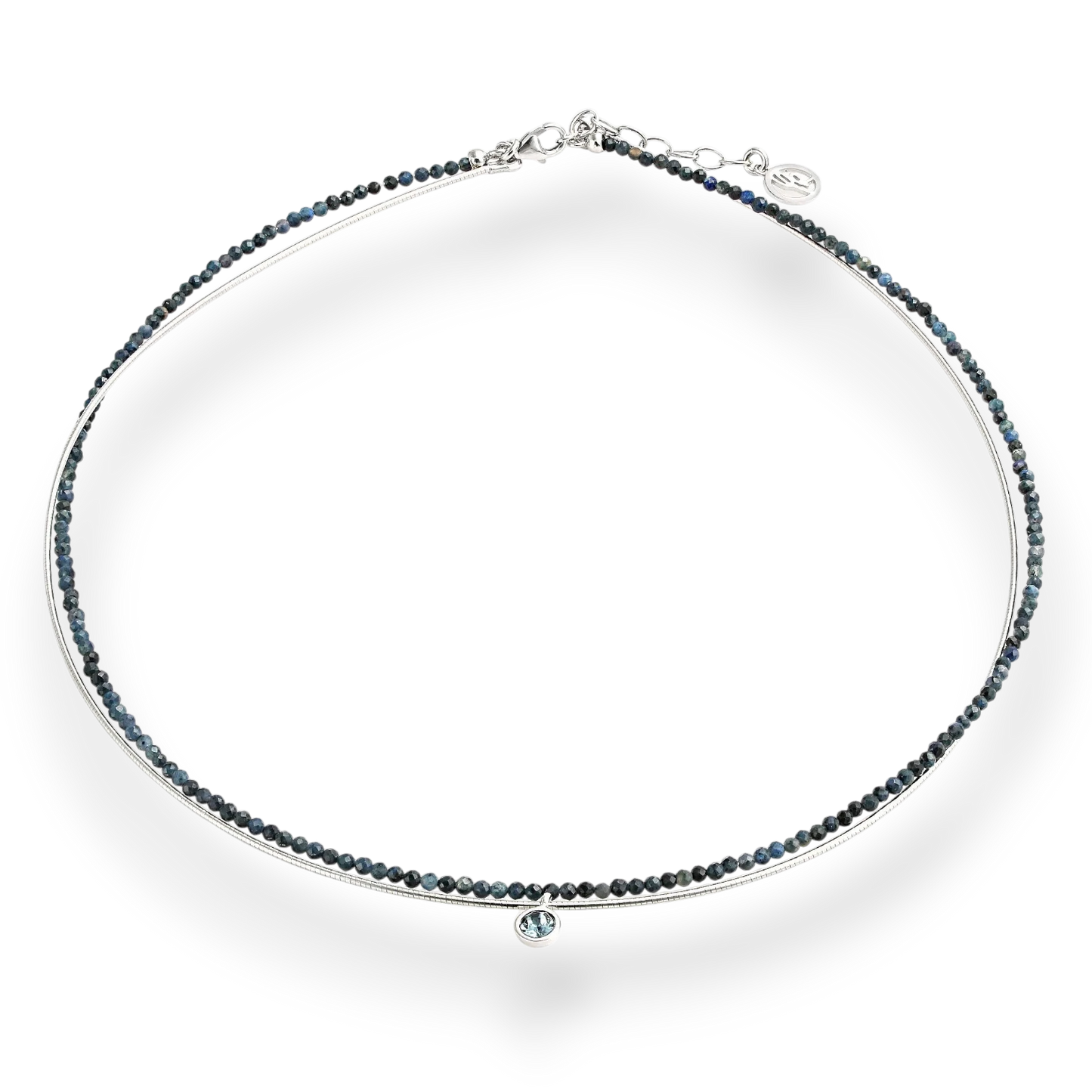 Yvette Ries Steinkette denim blue, Kette 925 zweifach – elegante Farbenvielfalt in stilvollem Design, bei Bendixen-Braun, Deinem Juwelier für Schmuck in Augsburg.