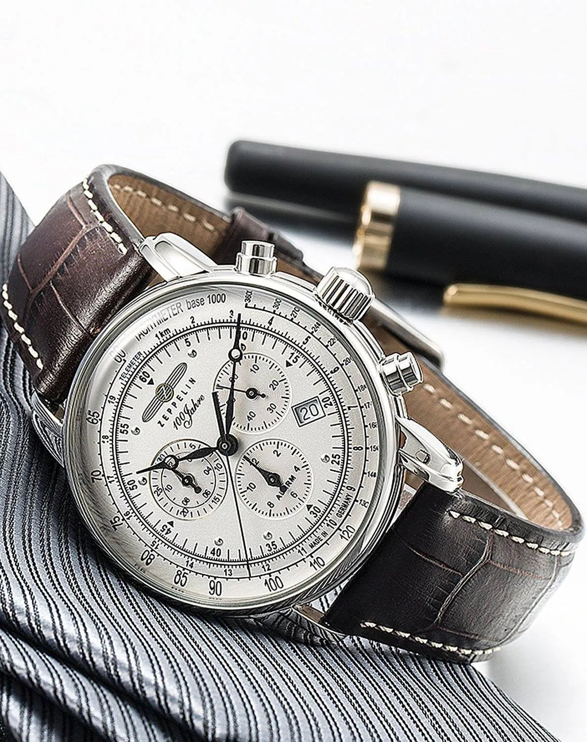 Zeppelin Herrenuhr Quarz-Chronograph mit Alarm.