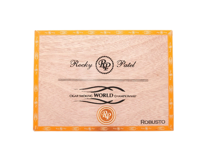 Bendixen-Braun Rocky Patel Cigar Smoking World Championship Robusto Zigarrenkiste aus hellem Holz mit Branding