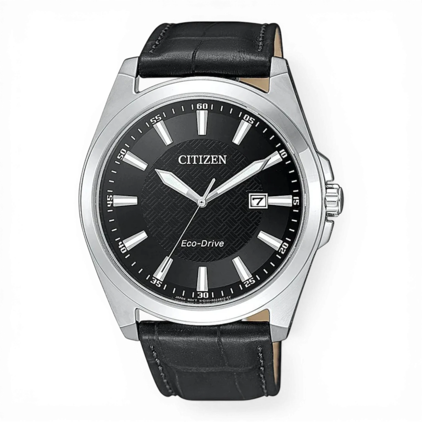 Citizen Herrenuhr Solar mit schwarzem Lederarmband und Edelstahlgehäuse. Elegante Eco-Drive Uhr bei Bendixen-Braun – Dein Juwelier in Augsburg.