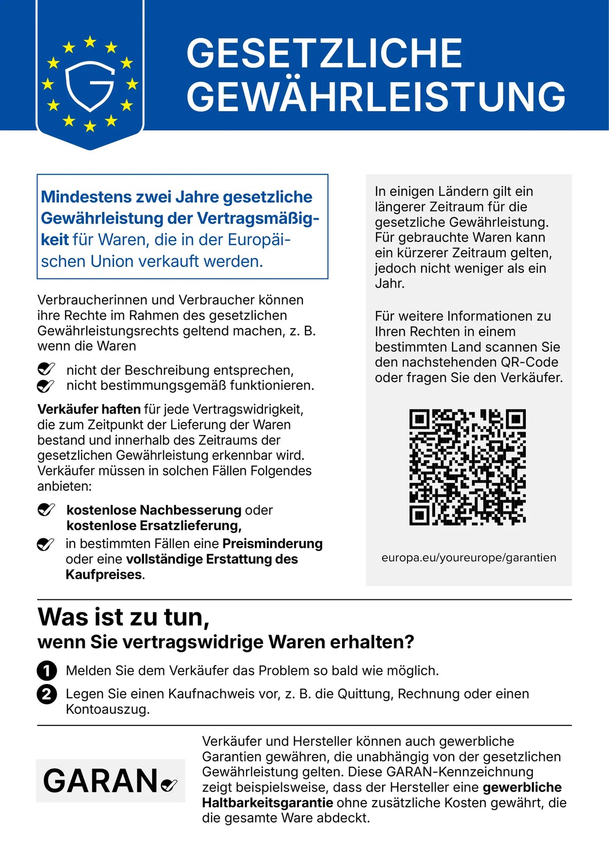 EU-Gewährleistungslabel