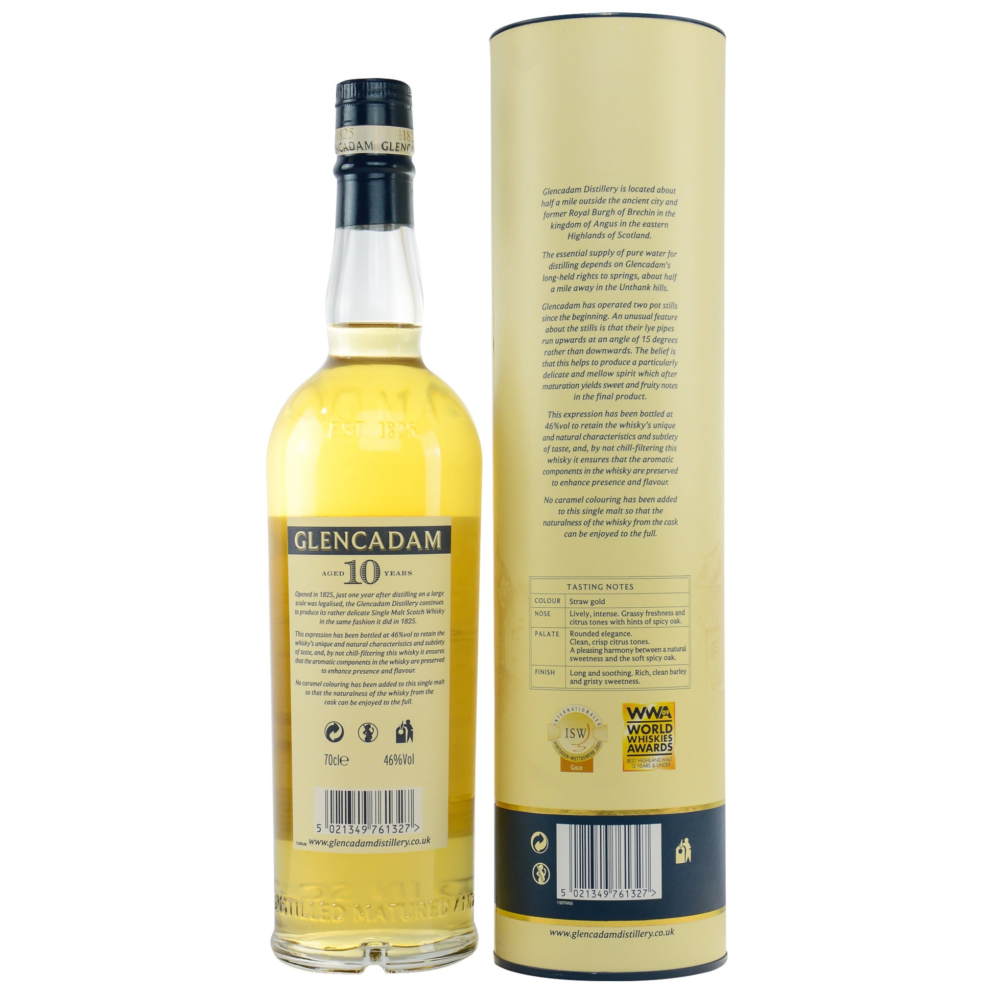 Glencadam 10 Jahre Single Malt Whisky 0.7L Hinten Bendixen-Braun – Dein Fachgeschäft für Zigarren und Spirituosen in Augsburg
