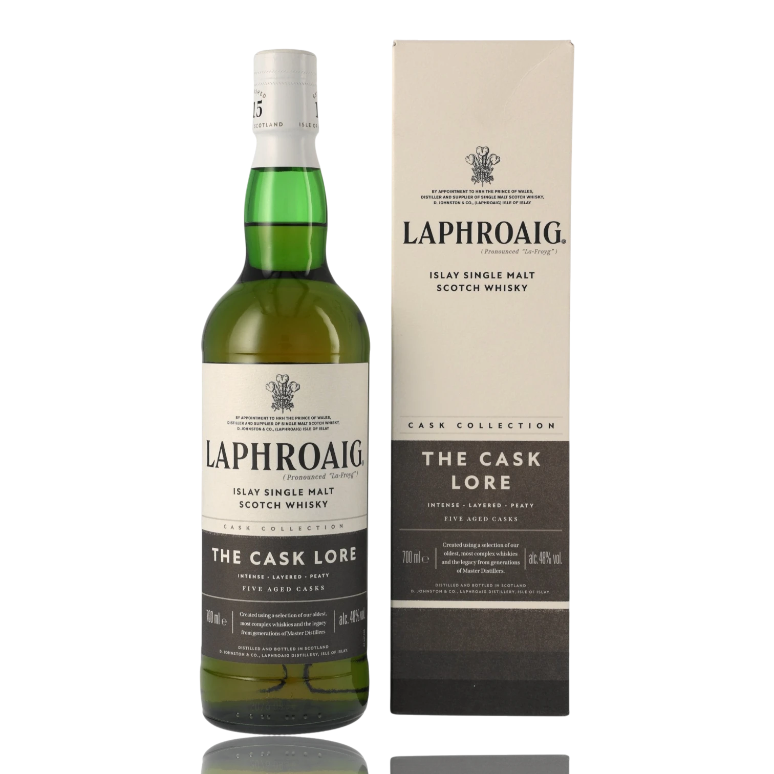 Laphroaig The Cask Lore Single Malt Whisky 0.7L Front Bendixen-Braun – Dein Fachgeschäft für Spirituosen in Augsburg