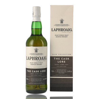 Laphroaig The Cask Lore Single Malt Whisky 0.7L Front Bendixen-Braun – Dein Fachgeschäft für Spirituosen in Augsburg
