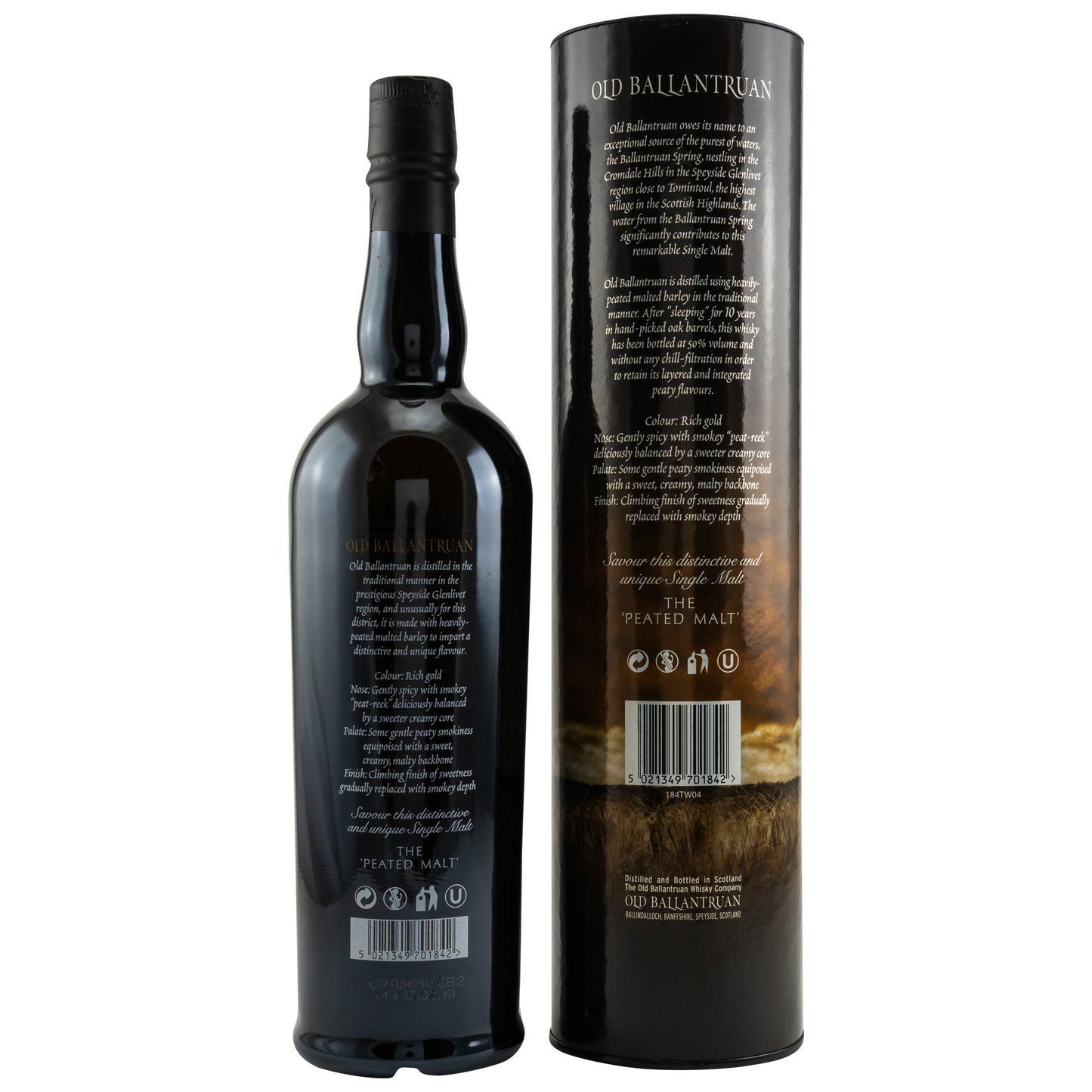 Old Ballantruan 10 Jahre Speyside Whisky 0.7L Hinten Bendixen-Braun – Dein Fachgeschäft für Zigarren und Spirituosen in Augsburg