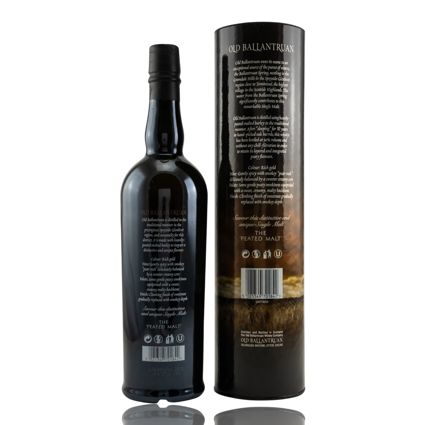 Old Ballantruan 10 Jahre Speyside Whisky 0.7L Hinten Bendixen-Braun – Dein Fachgeschäft für Zigarren und Spirituosen in Augsburg