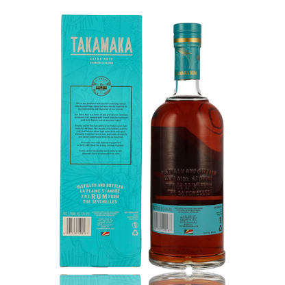 Takamaka Extra Noir Seychellen Rum 0.7L Hinten Bendixen-Braun – Dein Fachgeschäft für Zigarren und Spirituosen in Augsburg