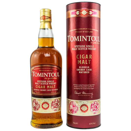 Tomintoul Cigar Malt Speyside Single Malt Whisky Front Bendixen-Braun – Dein Fachgeschäft für Zigarren und Spirituosen in Augsburg