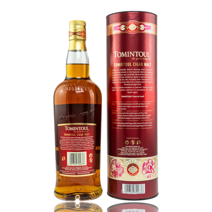 Tomintoul Cigar Malt Speyside Single Malt Whisky Hinten Bendixen-Braun – Dein Fachgeschäft für Zigarren und Spirituosen in Augsburg
