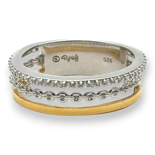 Yvette Ries Ring Silber bicolor Ketten-Optik Bendixen-Braun – Dein Juwelier in Augsburg Schmuck