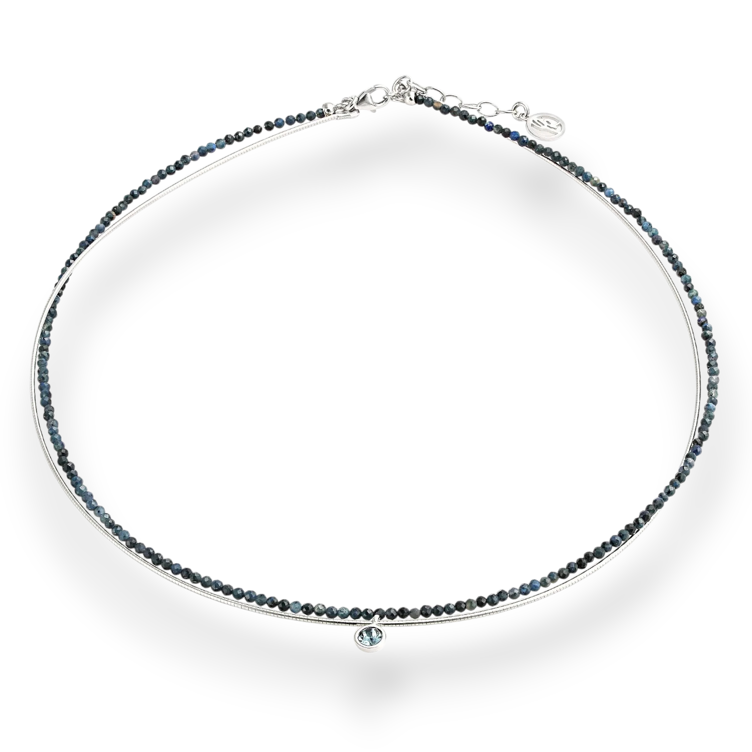 Yvette Ries Steinkette denim blue, Kette 925 zweifach – elegante Farbenvielfalt in stilvollem Design, bei Bendixen-Braun, Deinem Juwelier für Schmuck in Augsburg.