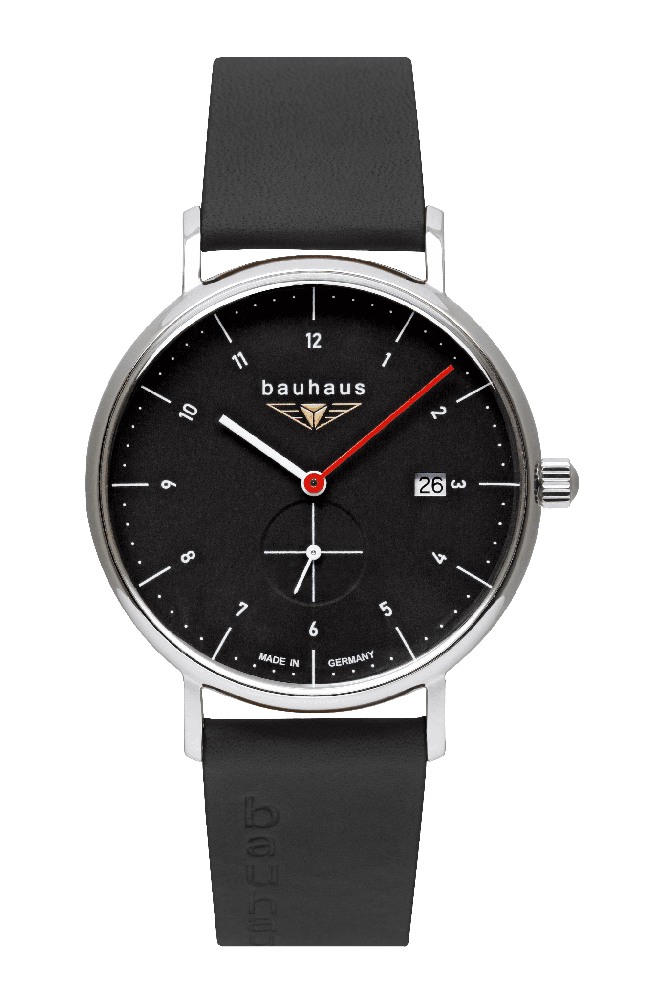 Bauhaus 2130-2 Herrenuhr Quarz kleine Sekunde Schwarz Bendixen-Braun – Dein Uhrenladen Augsburg Uhren