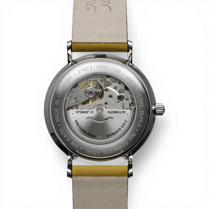 Bauhaus 2162-3 Herrenuhr Automatik Edelstahl mit Groß-Tag-Anzeige Bendixen-Braun – Dein Uhrenladen Augsburg Uhren