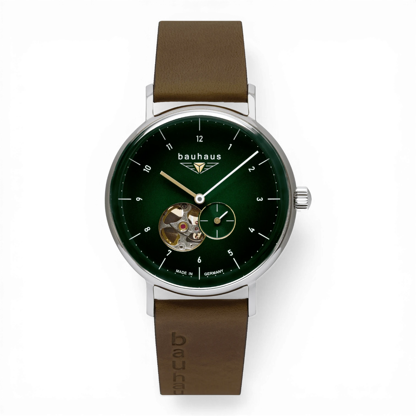 Bauhaus 2166-4 Herrenuhr Automatik mit Open Heart Bendixen-Braun – Dein Uhrengeschäft Augsburg Uhren