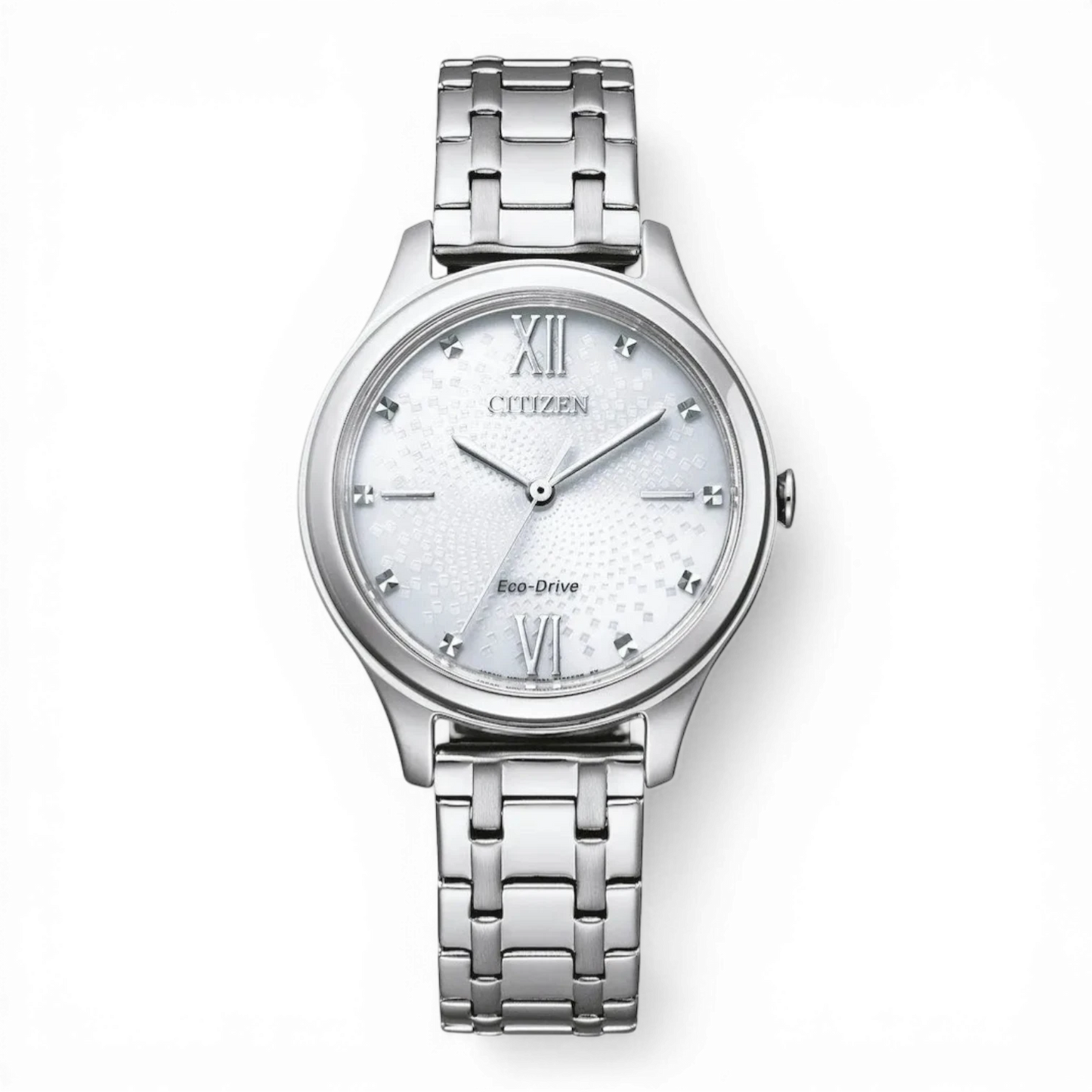 Citizen Solar-Damenuhr Edelstahl Quarz mit silbernem Zifferblatt und Eco-Drive-Technologie. Elegante Armbanduhr für Damen bei Bendixen-Braun.
