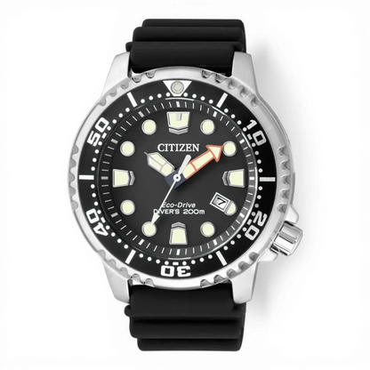 Citizen Herren-Solartaucheruhr Promaster Schwarz mit Edelstahlgehäuse und schwarzem Kautschukarmband. Perfekt für Taucher mit 200m Wasserdichtigkeit.