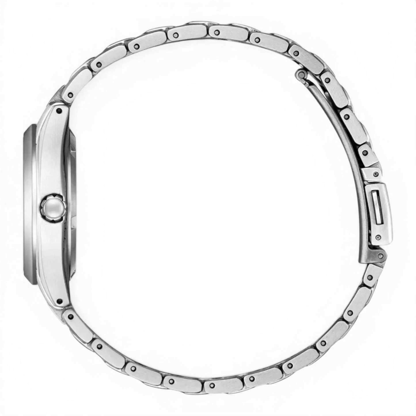 Bendixen-Braun Citizen women's solar-powered watch with white dial and Super Titanium bracelet. Features Eco-drive, date, sapphire crystal, and 10 bar water resistance.