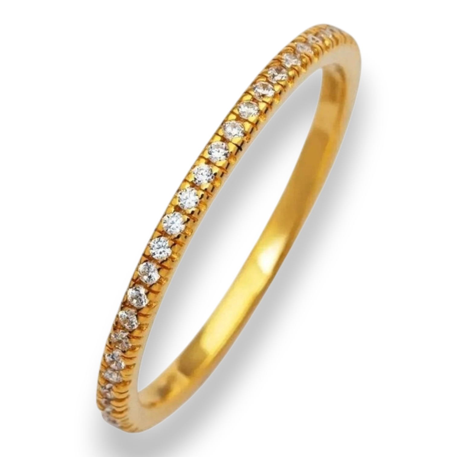 Eleganter Manuela Carl Ring aus Silber, vergoldet und mit funkelnden Zirkonia besetzt. Erhältlich bei Bendixen-Braun – dein Juwelier in Augsburg.