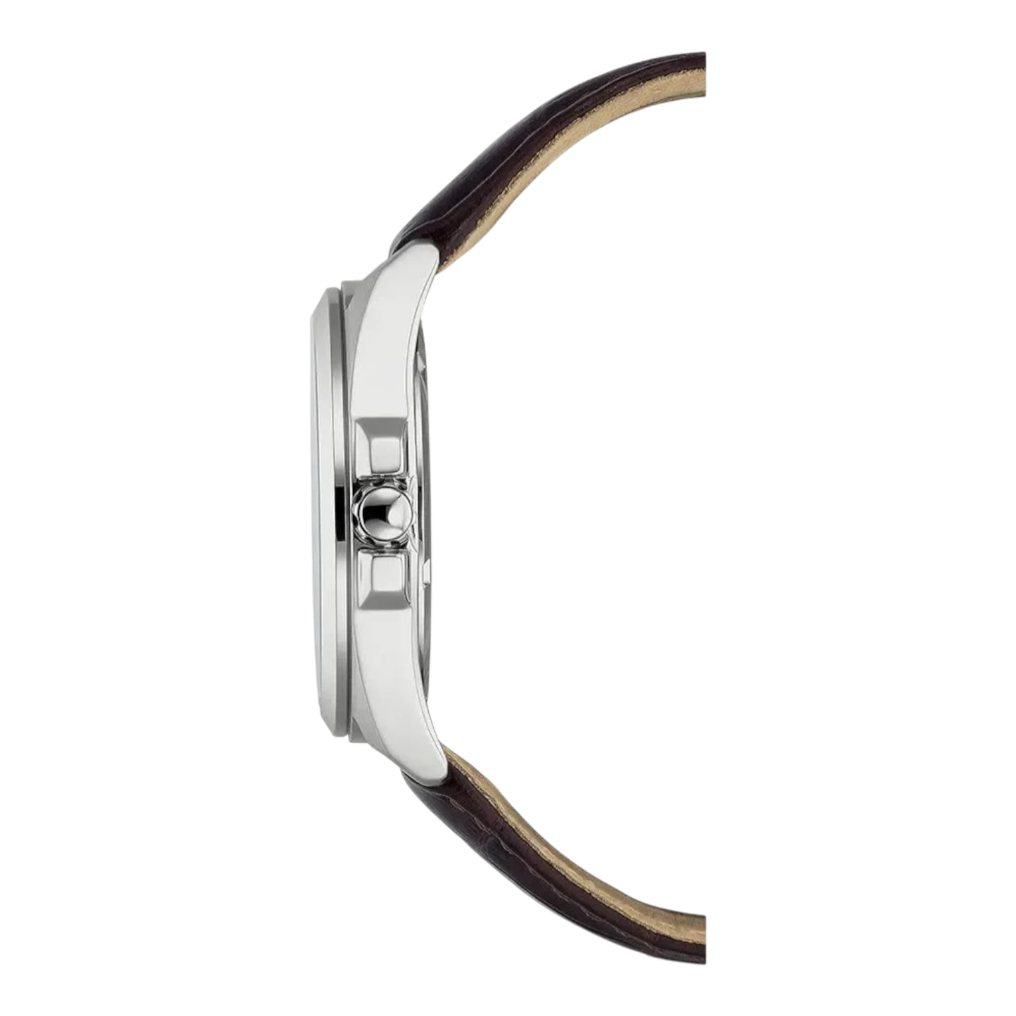 Bendixen-Braun men's solar-powered watch with blue dial, brown embossed leather strap, and stainless steel case.