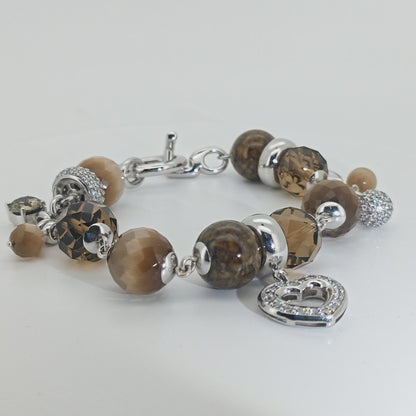 Ti Sento Bracelet Silver Rhodium Plated Stones