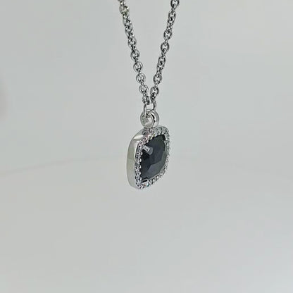 Ti Sento Kette Silber Anhänger schwarz eckig