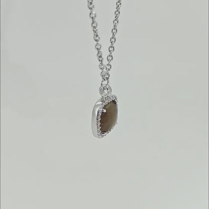 Ti Sento Kette Silber rhodiniert mit Anhänger braun