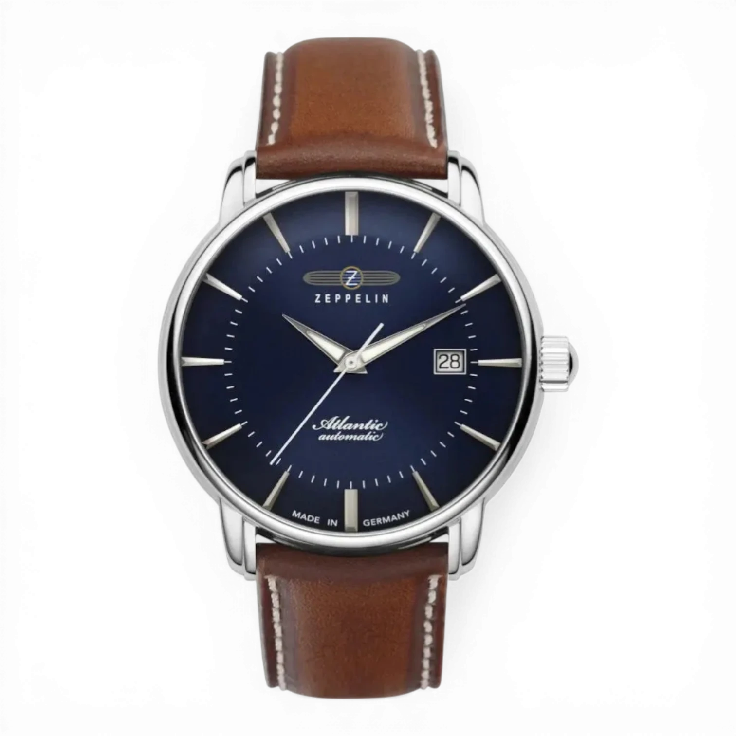 Zeppelin Herrenuhr-Automatik Blau mit Leuchtzeigern.