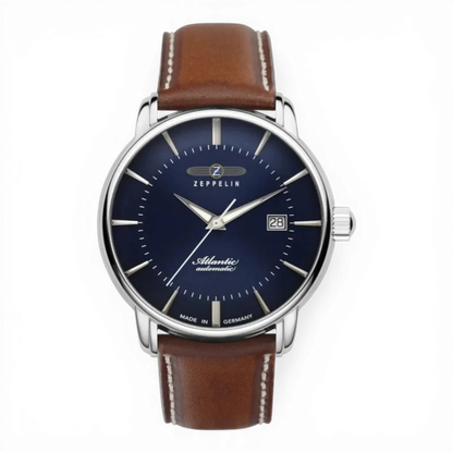 Zeppelin Herrenuhr-Automatik Blau mit Leuchtzeigern.