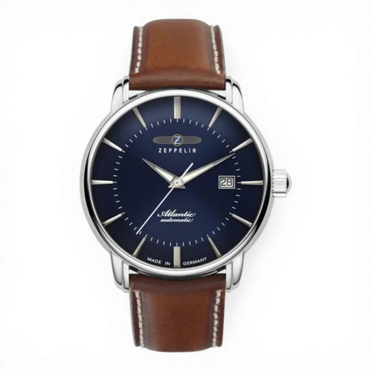 Zeppelin Herrenuhr-Automatik Blau mit Leuchtzeigern.