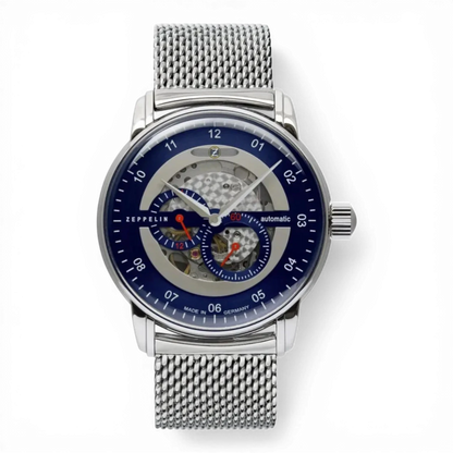 Zeppelin Herren-Armbanduhr Automatik New Captain's Line Silber.