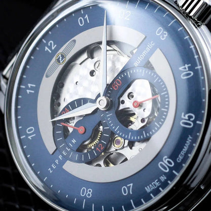 Zeppelin Herren-Armbanduhr Automatik New Captain's Line Silber.