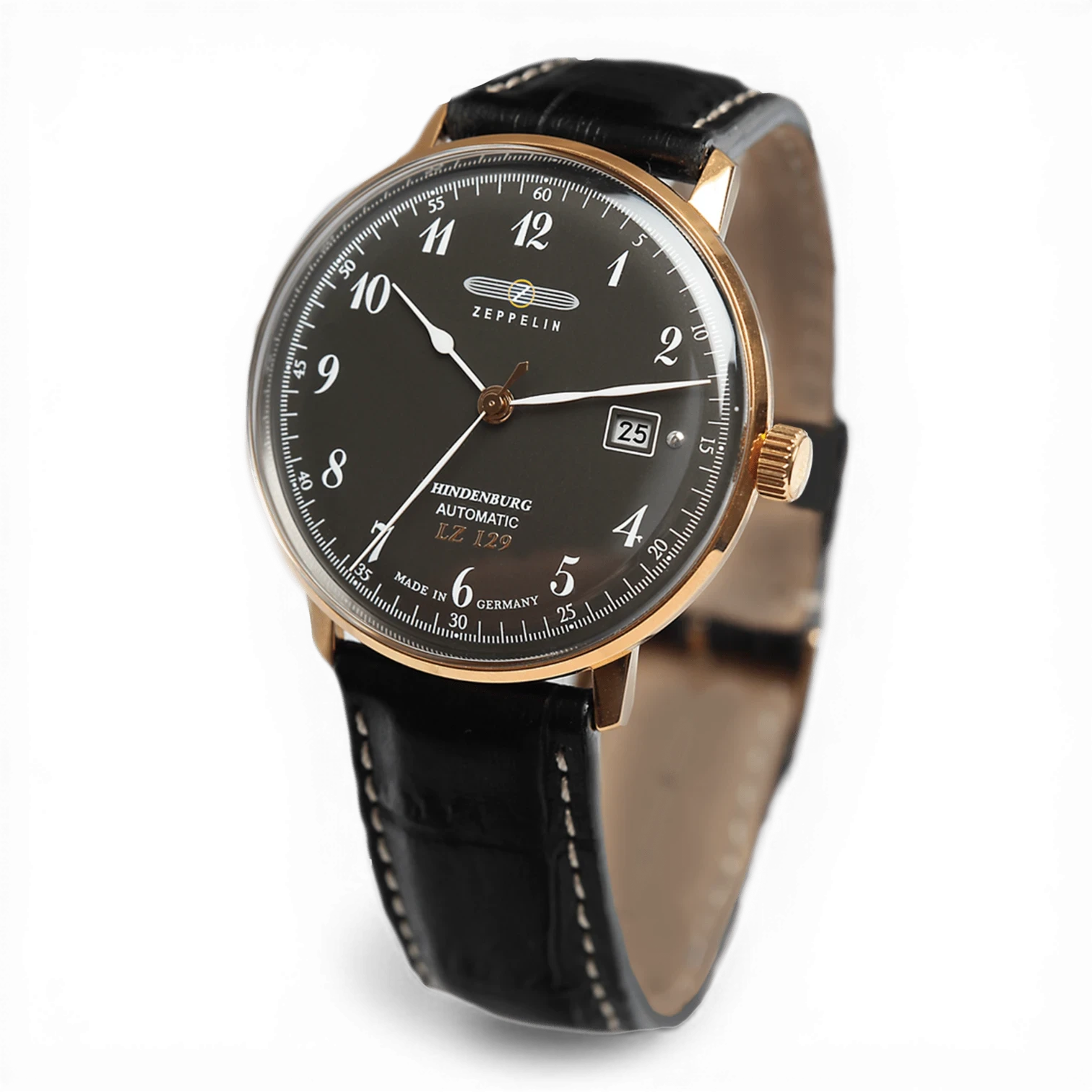 Zeppelin 7068-2 Herrenuhr klassisch Automatik Seite Bendixen-Braun – Dein Uhrenladen Augsburg Uhren
